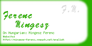 ferenc mingesz business card